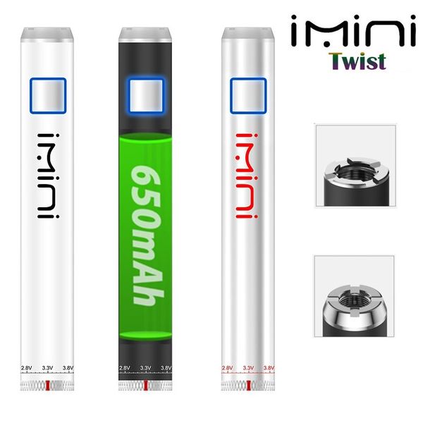 2024 Imini Pil 650mAh Ön Isıtma Toptan I Vape Piller 14mm Ari Vape Kalem Kalın Yağ Kalemi 510 İplik Pil E Zigarete Vape Kartuş Egosu CE4 CE3 MT3 Atomizer