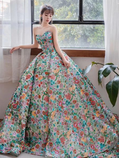 Meerjungfrau-Hochzeitskleid, Ankunft, Spitze, Blumenmuster, 3D-Blumen, muslimisches Vestido de Noiva, romantische Applikationen, Rüschen, luxuriöse bestickte Brautkleider in Übergröße 2023