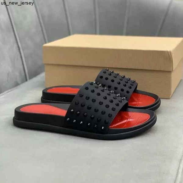 Hausschuhe 2023 Sommer Mann Klassische Spike Hausschuhe Flache Spikes Slide Sandale Herren Dicke Gummisohle Slipper Studs Slides Plattform Für Männer Sommer Casual Fashi J230525