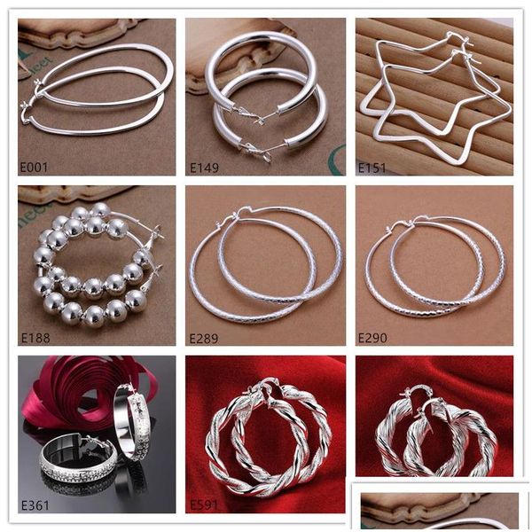 Hoop Huggie High Grade Fashion Wholesale Hie Sterling Sier Orecchini 10 Pairs Mixed Style Womens 925 Orecchino Gte60 Drop Delivery Jew Dhmiy