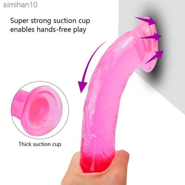 Dildo/Dong Dildo realistico con ventosa Enorme gelatina Sex Toys per donna Uomo Fake Dick Big Penis Anal Butt Plug Erotic Sex Shop 18+ L230518