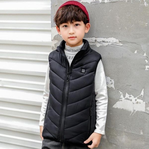 Gilet da uomo Giacca riscaldata per bambini alla moda Colletto rovesciato Gilet elettrico super morbido invernale da indossare tutti i giorni