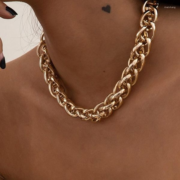 Подвесные ожерелья Orgin Summer преувеличение геометрическая коренастая нить обочины двойная тканая цепная кокера для женщин ювелирных изделий для женщин