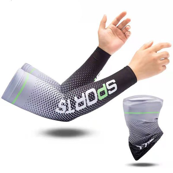 Scaldamuscoli per braccia Manicotto in seta di ghiaccio Polsino per protezione solare Manicotti per protezione solare UV Antiscivolo Uomo Donna Guanti lunghi Outdoor Cool Sport Ciclismo 230524