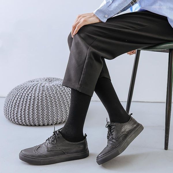 Calzini da uomo da uomo d'affari lungo tubo caldo polpaccio ginocchio alta compressione calze sportive unisex autunno inverno intimo
