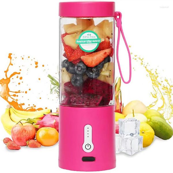 Juicadores USB portátil 6 Blades Mini Juicer liquidificador portátil Fruta Milkshake Copo elétrico Copo de cozinha multifuncional