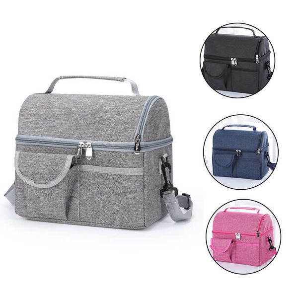 Mochilas Pacote de mochila Almoço Isolado Para viagens de viagem portátil Piquenique para piquenique Refrigerado Saco mais frio com alça de ombro P2305524