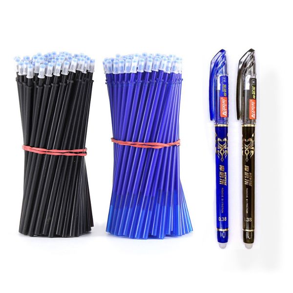 Gelschreiber, 250 Stück/Set, 0,5 mm, blau-schwarze Tinte, Gelstift, löschbarer Nachfüllstab, löschbarer Stift, waschbarer Griff, Schule, Schreiben, Schreibwaren, Gel-Tintenstift 230525