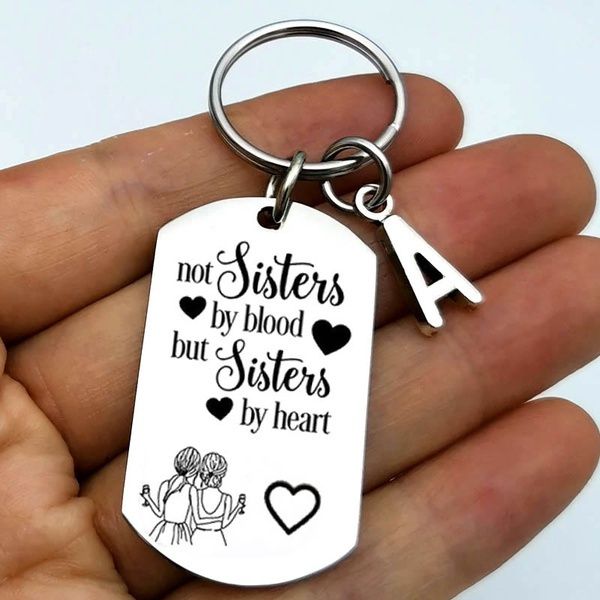 Der beste Freund-Schlüsselanhänger „Sisters By Heart“-Schlüsselanhänger für Schwestern, beste Freundin, Geschenke, Schlüsselanhänger