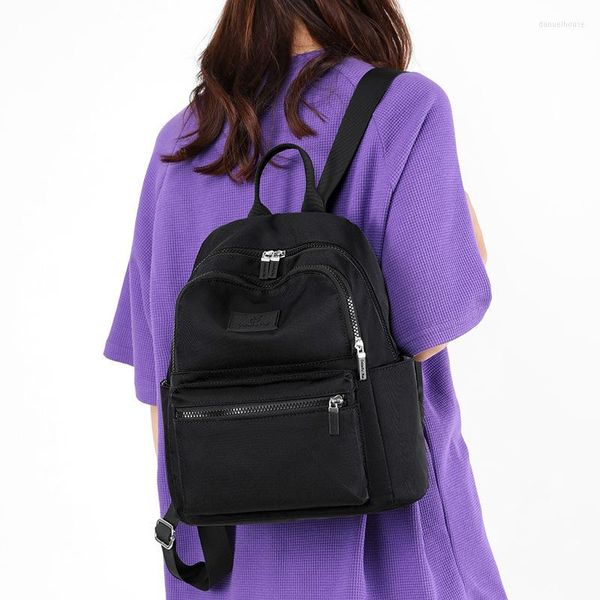 Bolsas escolares mochila feminina de grande capacidade de nylon de nylon à prova d'água bolsa ao ar livre para mulheres japonês ombro de designer bolsa de grife