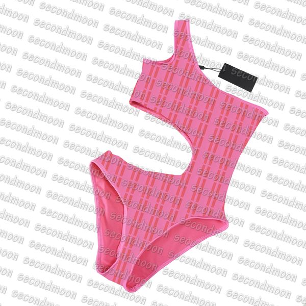 Sexy Hollow Swimwear Women One Shoulder Swimsuit Hot Spring Bathing Suit Designer Letter Print Swim Wears