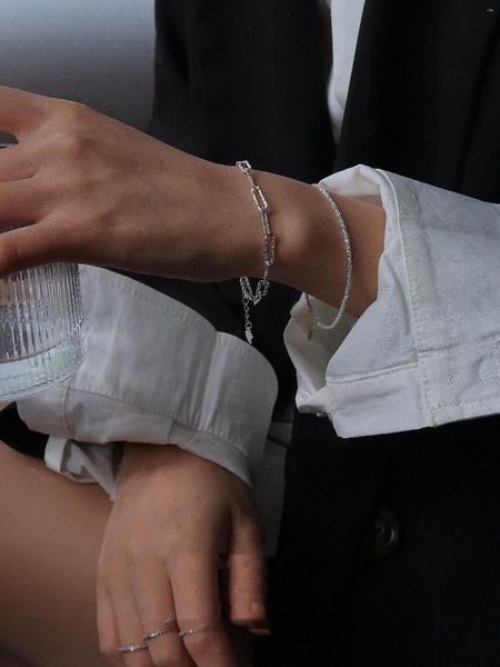 Braccialetti di collegamento moda argento sterling 925 Gypsophila braccialetto regolabile braccialetto scintillante gioielleria raffinata per le donne regalo di nozze