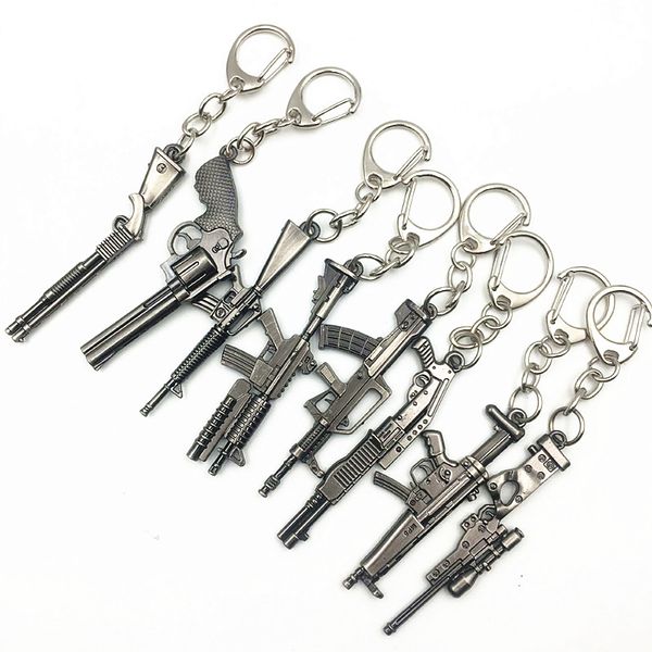 Oyun CSGO Silah Keychain AK MP5 Silah Modeli Anahtar Yüzük Metal Kolye Llaveros Hadi Aksesuarları Hediye 6 Cm