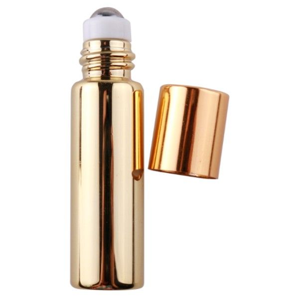 Großhandel leere Kosmetikbehälter mit Metallrollerkugel 5 ml Gold Silber Glasrolle auf Flaschen für ätherische Öle Parfümflasche