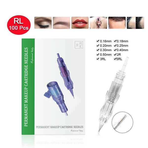 Tattooles Biomaser 100ps Revolution Permantive Makeup Catridges для машинного комплекта иглы для бровей 1r 2r 3rl 5rl 7rl 230525