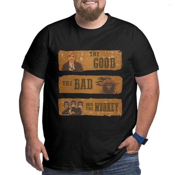 Polos masculinos The Good Bad and Monkey T-shirt Big Tall Tees PLUS TAMANHO 4XL 5XL 6XL Tops