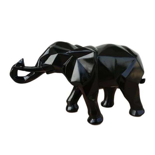 Altre arti e mestieri Astratto moderno Elefante dorato Statua Ornamento in resina Accessori per la decorazione della casa Regali per Scpture Animal Cra Dh0A4