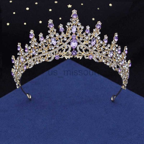 Outros acessórios de moda Bandas de cabeça de cristal lindas rainha real tiaras festas de aniversário jóias jóias jóias diadema de princesa de diâmetro BR J230525
