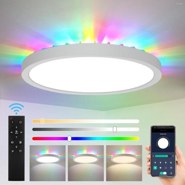 Tavan Işıkları AC85-265V lamba LY Kablosuz Uygulama /Uzaktan Kumanda RGB Panel Yatak Odası Balkonu İçin Adımsız Dimmabable Chandelier