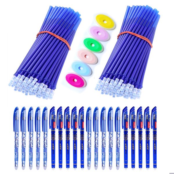 Canetas em gel 226 PCs/conjunto de hastes de reabastecimento de caneta apagável 0,5 mm Manunhão lavável Penable Caneta de gel mágica Magic preto caneta vermelha azul kawaii papelaria 230525