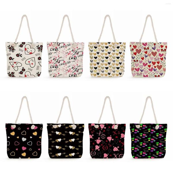 Вечерние сумки модные цветочные буквы печатные сумочки повседневная высокая емкость женщин торговая точка Полиэфирная льня