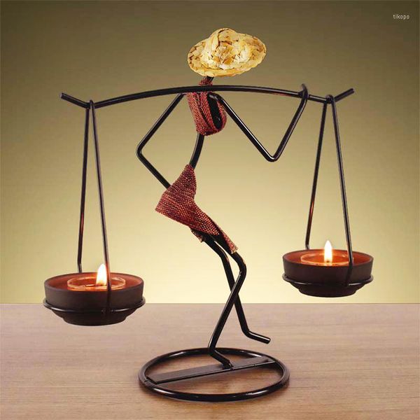 Portacandele Strongwell Pastoral People Candeliere Romantic Girl Character Holder Iron Fi Table Home Decoration Regalo di compleanno moderno