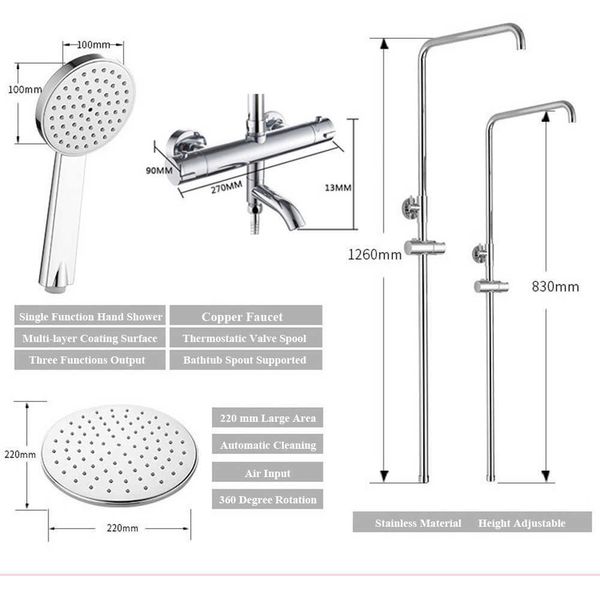 Badezimmer-Duschsets, Regendusche, Badarmatur, Badarmatur, Wandmontage, Badewanne, Dusche, Mischbatterie, Duscharmatur, Duschset, Mixer KINSE KS-1190 G230525