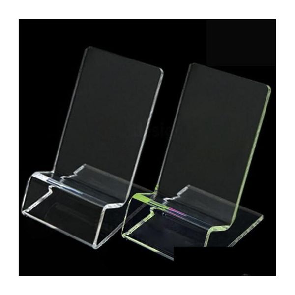 Handy-Halterungen, transparente Acryl-Display-Ständer, lasergeschnittene, klare Arbeitsplatten-Show-Racks mit Schutzfolien für Teig, Dh6Mb
