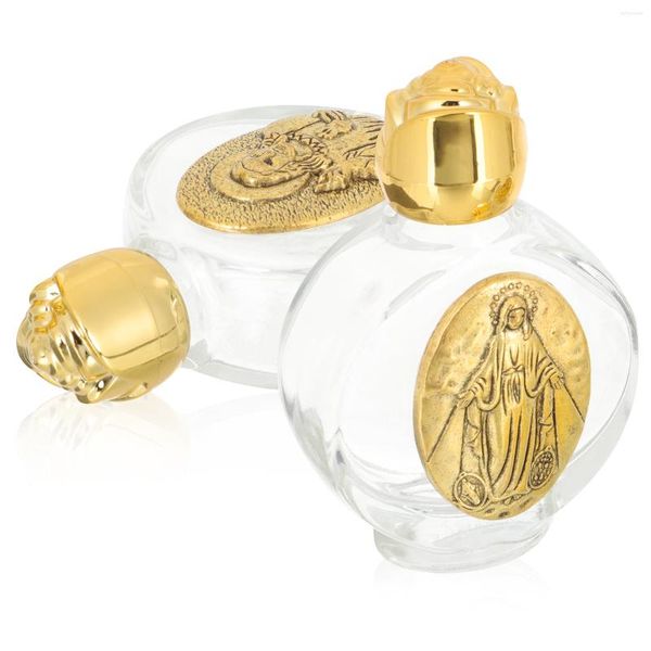 Vasi 2 Pezzi Bottiglia Acqua Santa Mini Contenitori Plastica Trasparente Decorazioni Chiesa Matrimonio Vintage Piccole Bottiglie Set Vetro