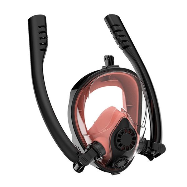 Yaz açık dalış maskesi anti sis şnorkelli gözlük maskeleri şık dayanıklı ayırt edici çift tüp tüplü kuru yüzme gözlükleri yenilik lo010 b23