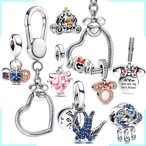 925 STERLING Gümüş Charm Zincir Kelebek Süspansiyon Orijinal DIY Lady Bilezik Takı Hediye Üretimi Ücretsiz Teslimat