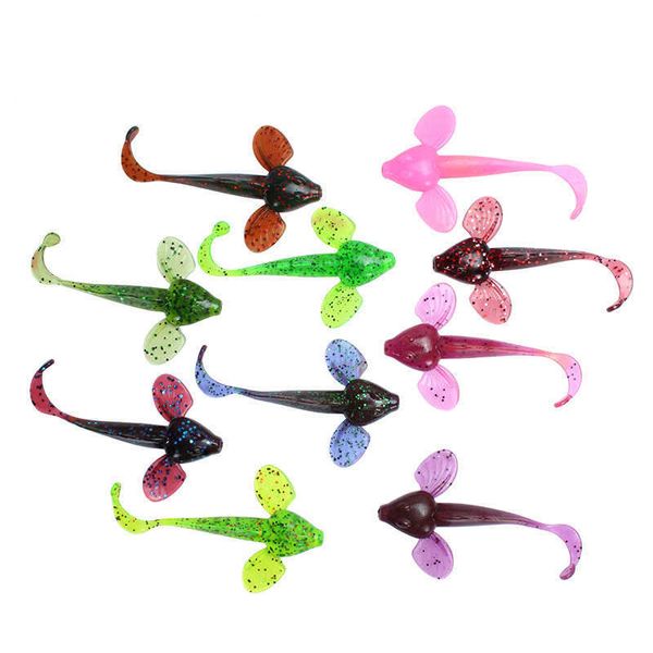 Esche Esche Soft 1pcs 8cm / 4.3g Minnow artificiale di alta qualità falso per pesci volanti Wobblers esca morbida in silicone Tackle P230525