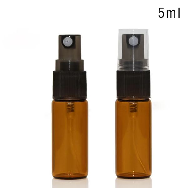 Flacone spray in vetro ambrato di alta qualità con atomizzatore cosmetico per la cura della pelle per Ejuice Eliquid Spray Flacone ricaricabile 3ml 5ml 10ml Mini contenitore da viaggio