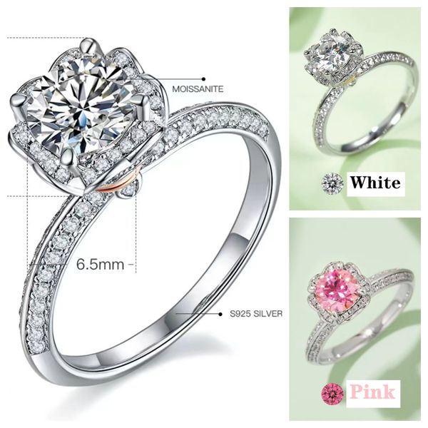 Designer-Ring, Ehering, Luxusring, Liebesring, Moissanit-Ringe, Muttergeschenk, klassische Serie für Frauen, Diamant-Verlobungsring, Solitär, Platinbeschichtung M07A