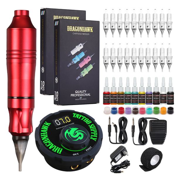 Tattoo-Maschine, professioneller rotierender Stift, tragbares Power-Mini-Pedal, Anfänger-Versorgungs-Make-up-Set 230525