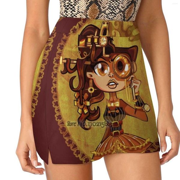 Gonne Steampunk Doc Minigonna da donna Due strati con tasca Sport Fitness Running Skorts Cartoon Steam Cute