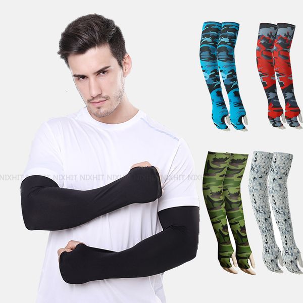 Kol bacak ısıtıcılar 2pcs unisex soğutma kolları kapak spor çalışıyor UV güneş koruma açık hava erkekler balıkçılık bisiklet hızlı kuru eldivenler sıcak 230524