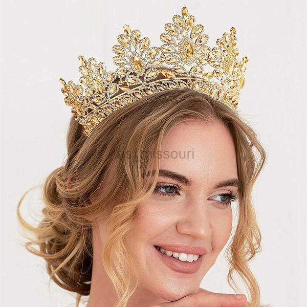 Altri accessori di moda Corona barocca Matrimonio Grandi diademi Accessori per gioielli per capelli Bling strass Principessa Diadema con pettine per capelli Donne Ragazze Headba J230525