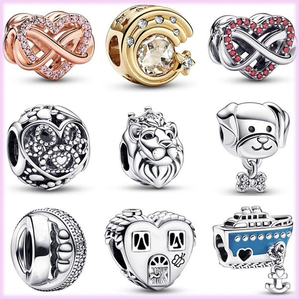 925 Sterling Silver Pandora Charm Famiglia Infinite Heart Anchor Post Ship è adatto per le signore Bracciale fai da te Collana Gioielli Accessori moda Consegna gratuita