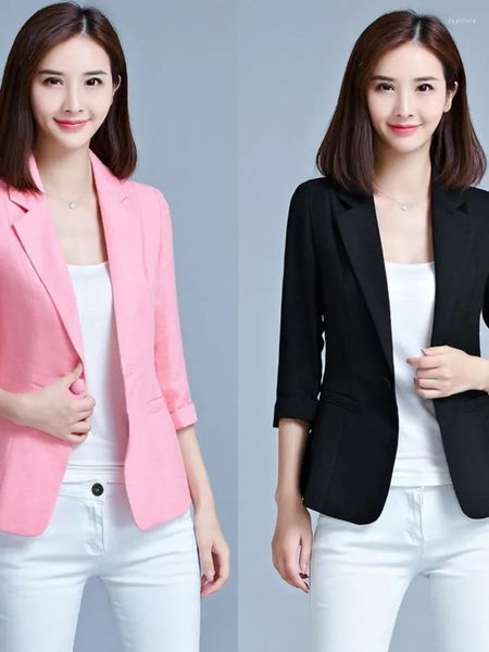 Женские костюмы женщин одно пуговица Blazers Business Office Ladies Work Wear Supt Jupt Simple Chic Soft Fashion Casual Thin Tops Streetwe