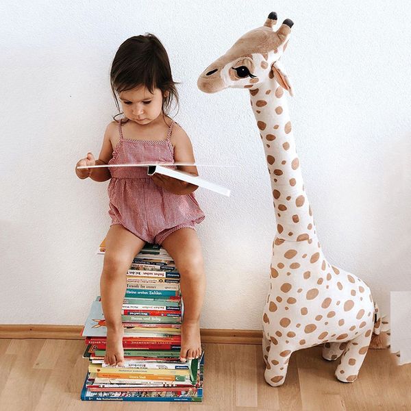 Plüschpuppen 38/65/80 cm große Simulation Giraffe Plüschtiere weiches Stofftier Giraffe Schlafpuppe Spielzeug für Jungen Mädchen Geschenk Kinderspielzeug 230525