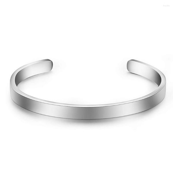 Armreif Hochwertige Paar Armreifen 316L Edelstahl Manschette Glänzend Überzogenes Armband Für Frauen Und Männer Geschenk Kann Schriftzug sein