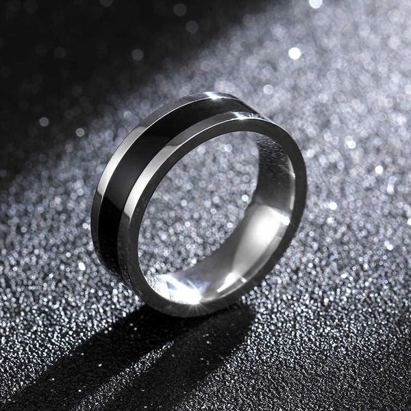 Кольца кольца кольца из нержавеющей стали классические обручальные кольца альянса для женщин мужские черные серебряные цветные кольца Пара ювелирных обещаний группа AA230529
