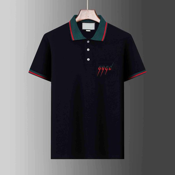 2022 Spring Luxury Itália masculino Designer de camisetas Polo Camisas High Street Bordado Pequeno Horavo Roupas de Impressão para homens Camisa pólo M-3xl