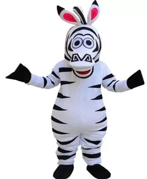 Zebra Marty Maskottchen Kostüm Anime Cartoon Madagaskar Zebra Thema Mascotte Fancy Party Dess für Erwachsene