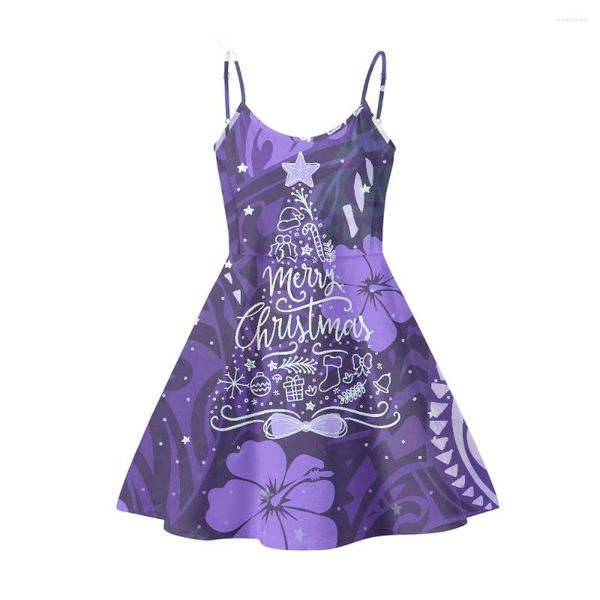 Abiti casual Cumagical Christmas Slip Dress Sexy Ladies Party Tree Flower Star Bow Mix stampato A-line Fancy per le donne