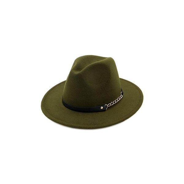 Cappelli a tesa larga Secchiello all'ingrosso Unisex Feltro di lana Fedora per le donne Cappellino fedora da uomo vintage e cappello jazz Panama Goccia formale Consegna Dhzxm