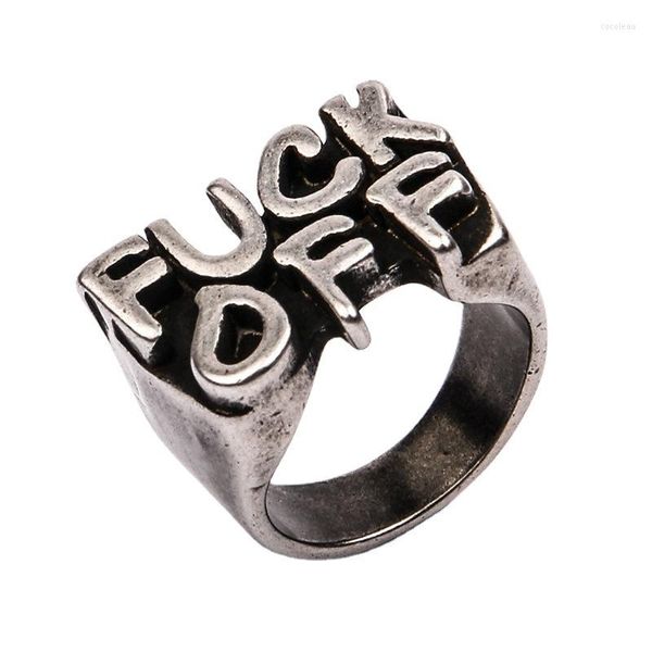 Cluster-Ringe, modischer Buchstabenring für Frauen, Hochzeit, individuelle Buchstaben, Initialen, F, Wort, Punk-Stil