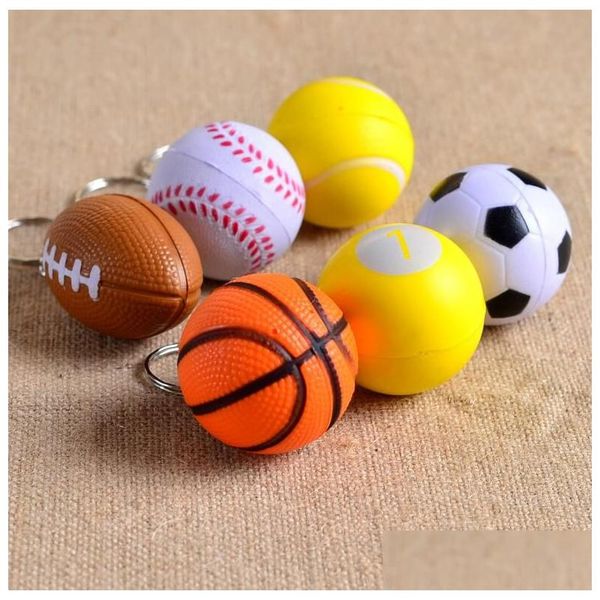 Ключевые кольца PU Футбольная цепочка игрушка игрушки Ball Foam Toys KR177 Клавиши смешивает заказать 20 штук.