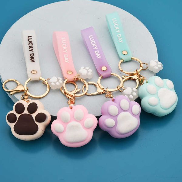 Anelli Nuovo PVC Gomma morbida Cat Jelly Coppia Car Key Bag CusTom Ciondolo regalo Llaveros Para Mujer Portachiavi G230525